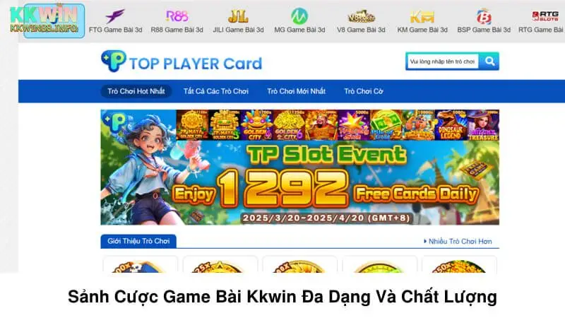 Sảnh cược game bài KKwin đa dạng và chất lượng