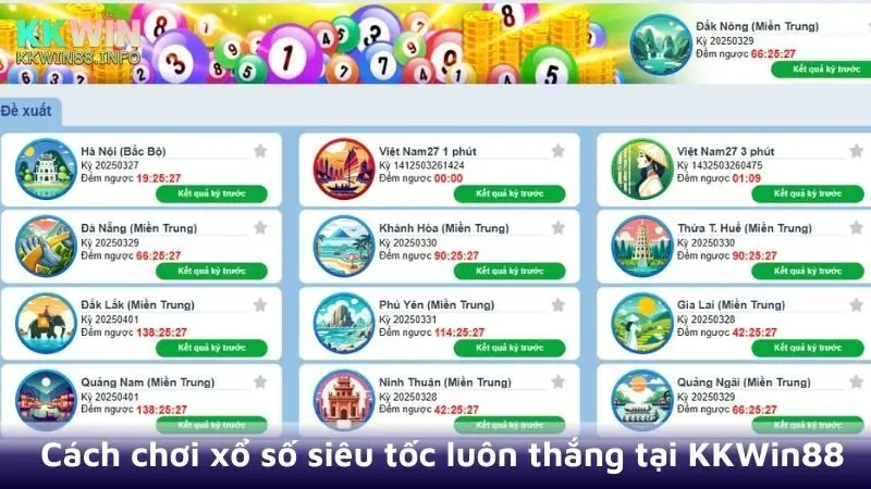 Cách chơi xổ số siêu tốc luôn thắng tại KKWin
