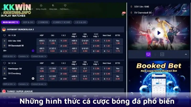 Những hình thức cá cược bóng đá phổ biến